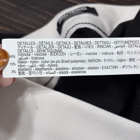 Zara Trafaluc Collection Legging Women's Black Side White Stripe Ponte Size M - Picture 9 of 16